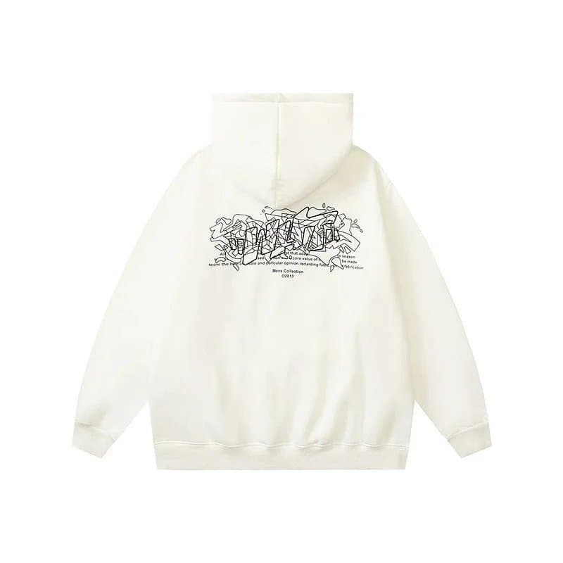 Off-White Hooded Sweatshirt Yellow Industrial Print — A32
