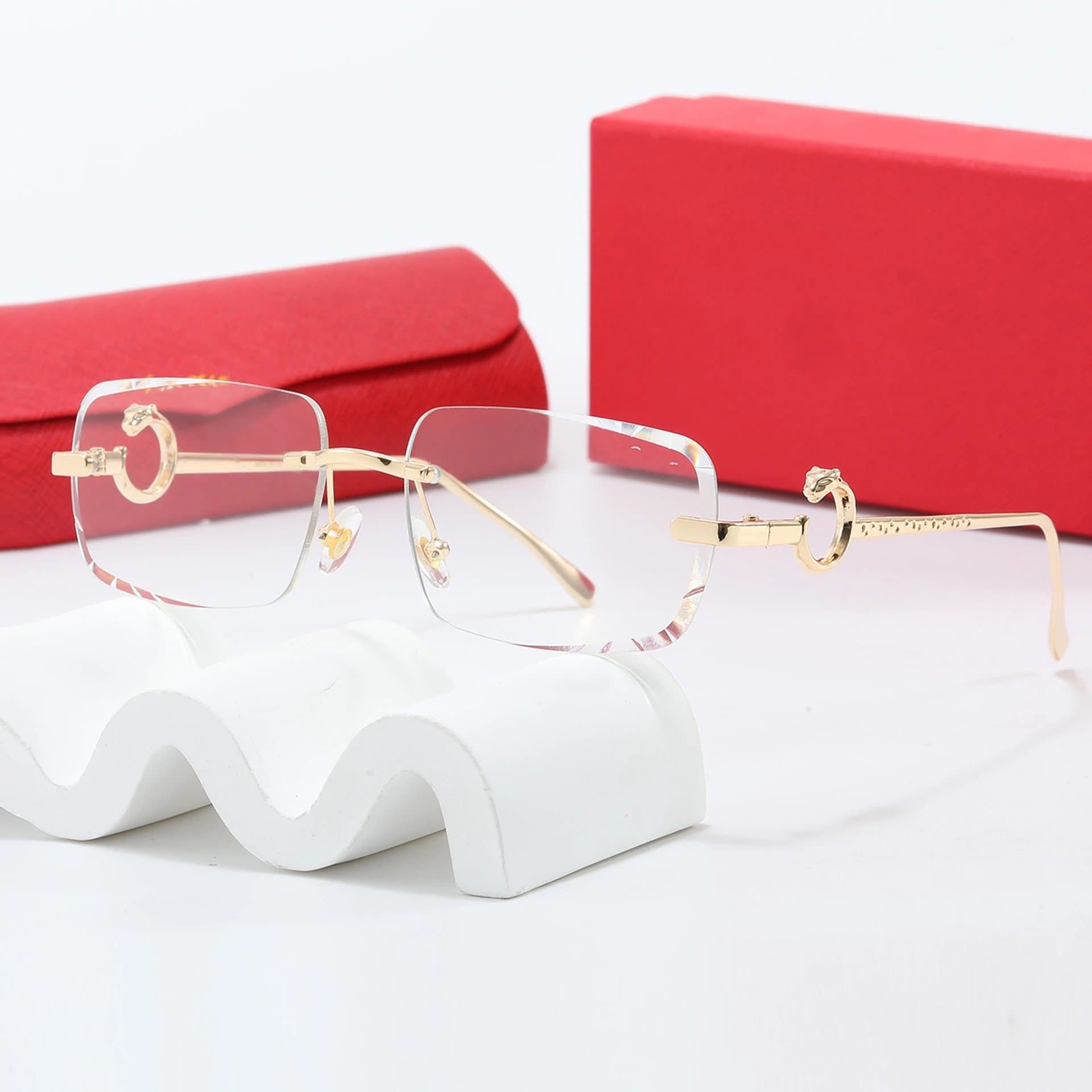 Cartier Juste Un Clou Rimless Glasses Gold Frame