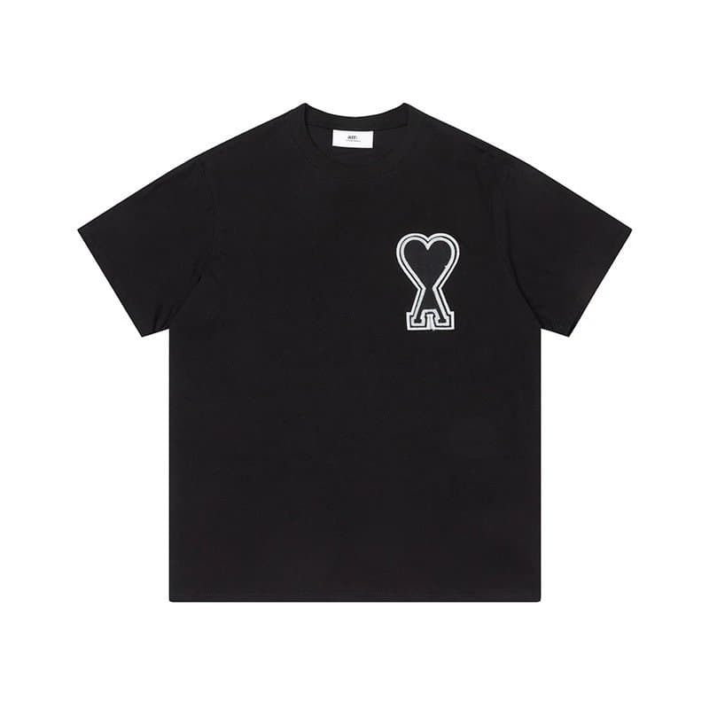 Amiri Logo T-Shirt Heart Logo — 黑色黑心A0002#