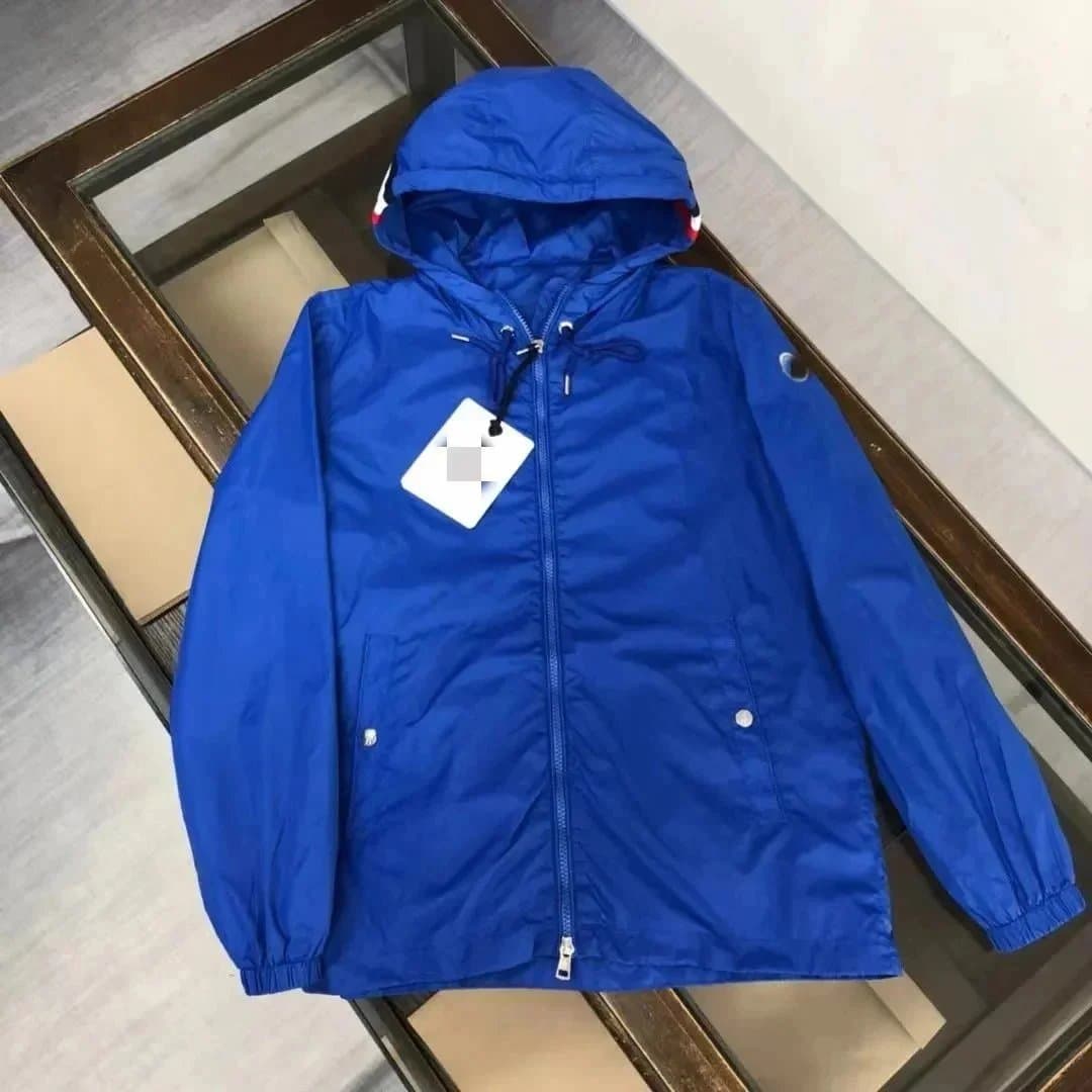 Moncler Windbreaker Jacket Navy with Red Lining — 8