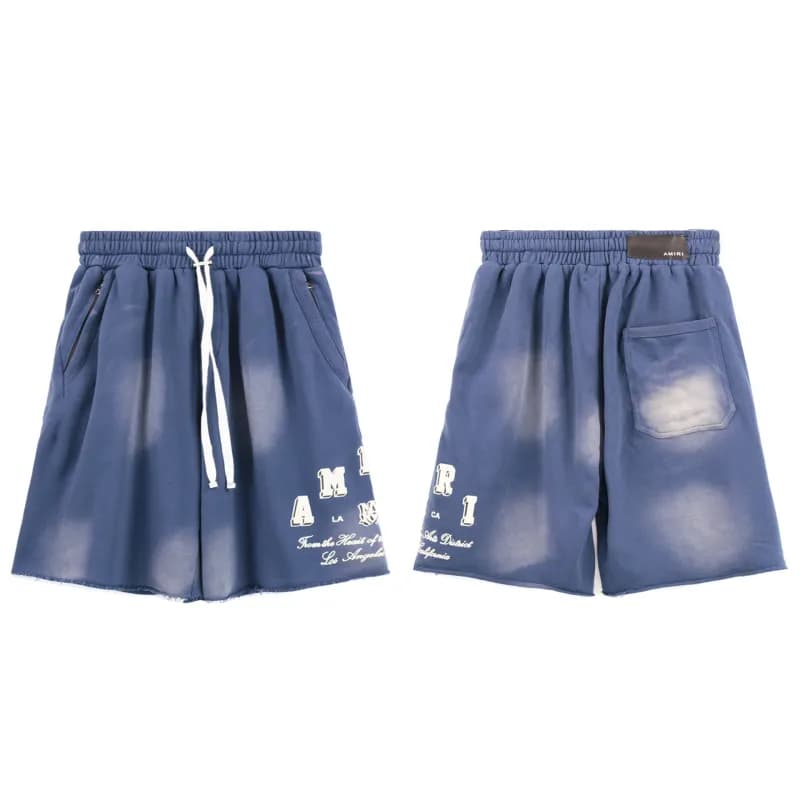 Amiri Logo Shorts Acid Wash