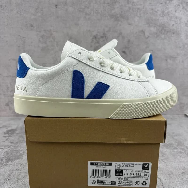 Veja Campo Chromefree Leatine Extra White Blue