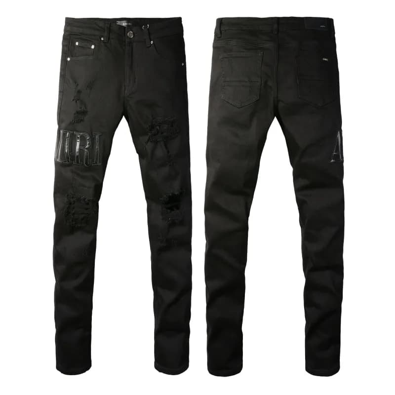 Amiri Distressed Slim Fit Jeans Bleached Ripped — 892