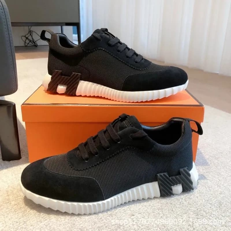 Hermès H-Stripes Sneaker White with Black H Logo — 33