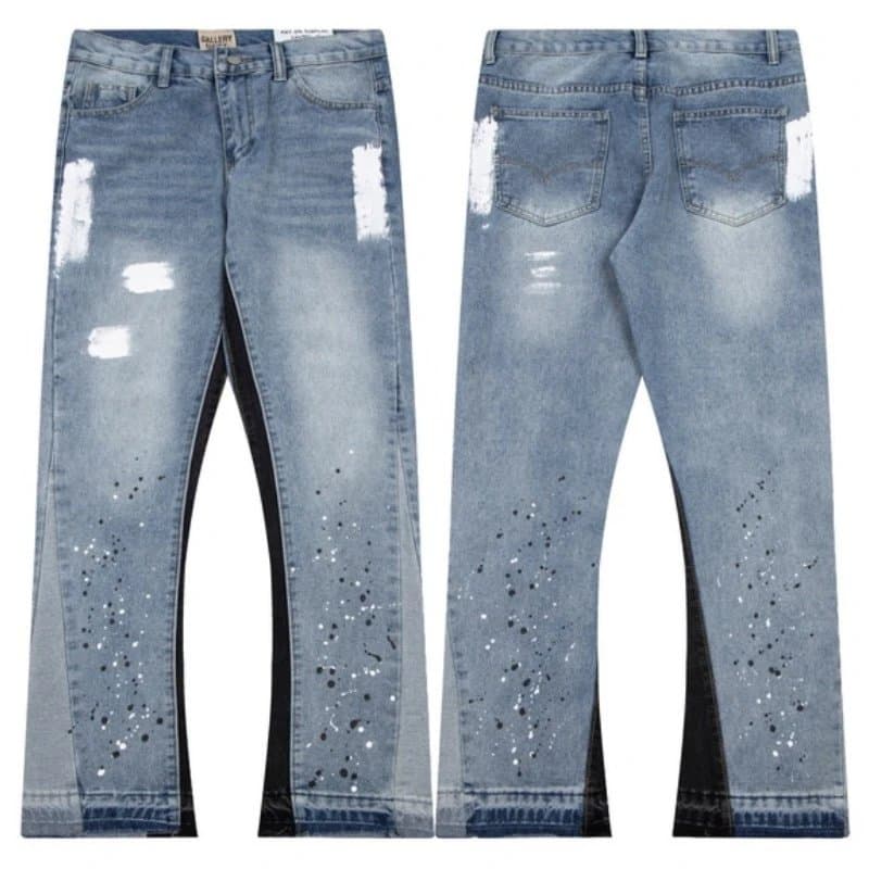 Levi's Distressed Flare Jeans Paint Splatter & Patchwork