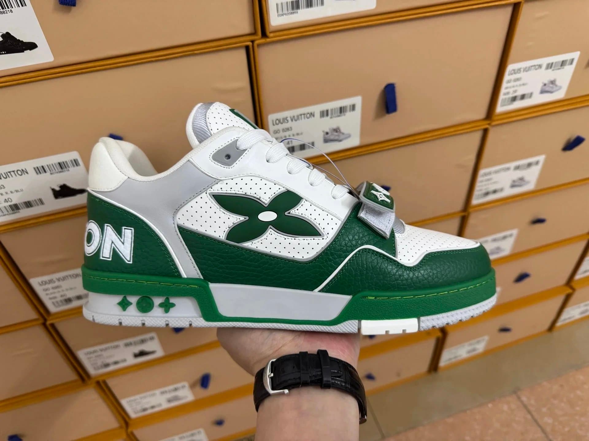 Louis Vuitton LV Trainer Monogram Flower — 白绿sk833