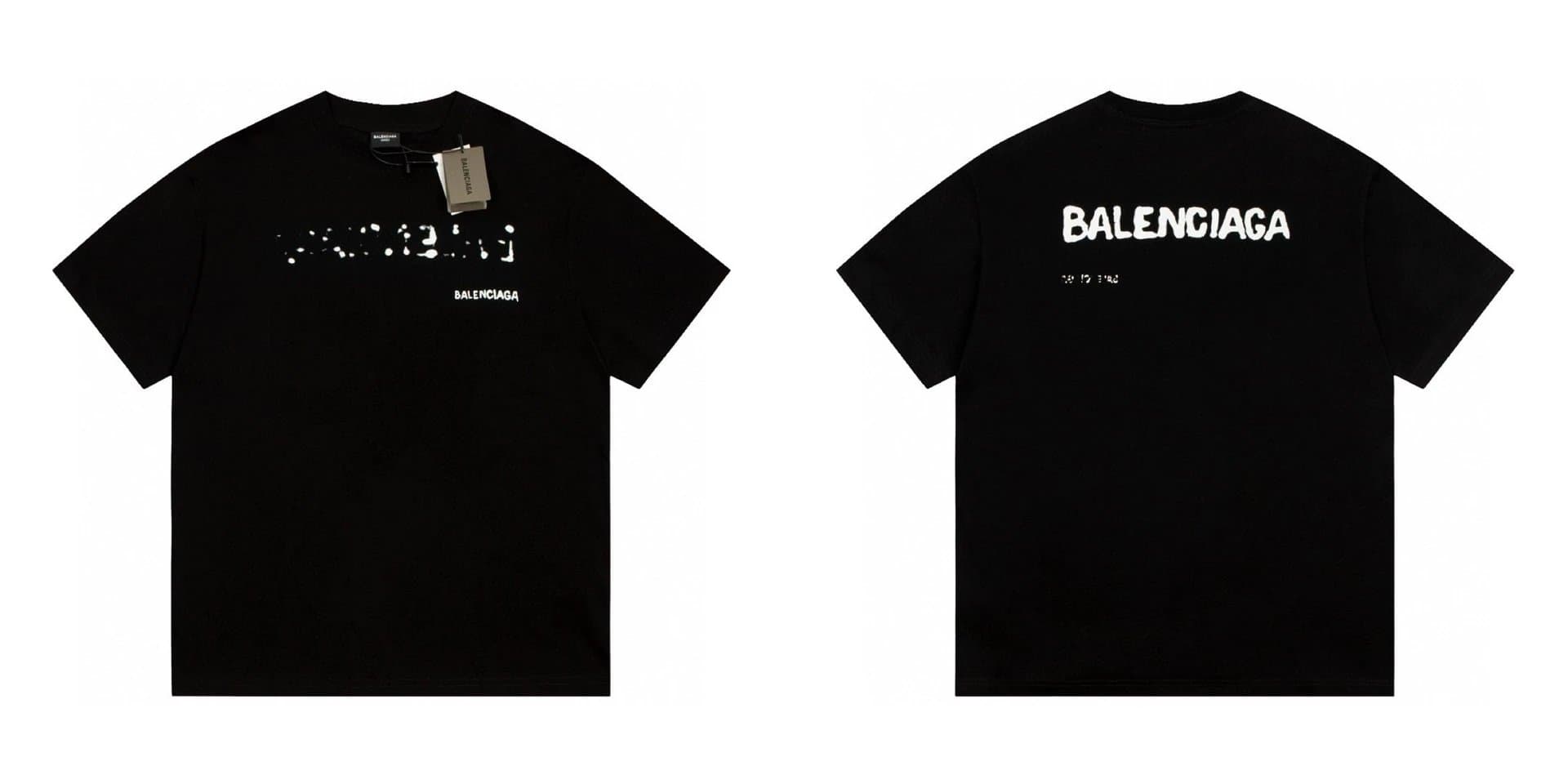 Balenciaga Logo T-Shirt Distressed Print
