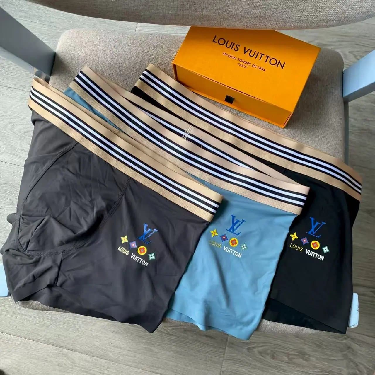 Louis Vuitton Boxer Briefs Multicolor Logo Embroidery