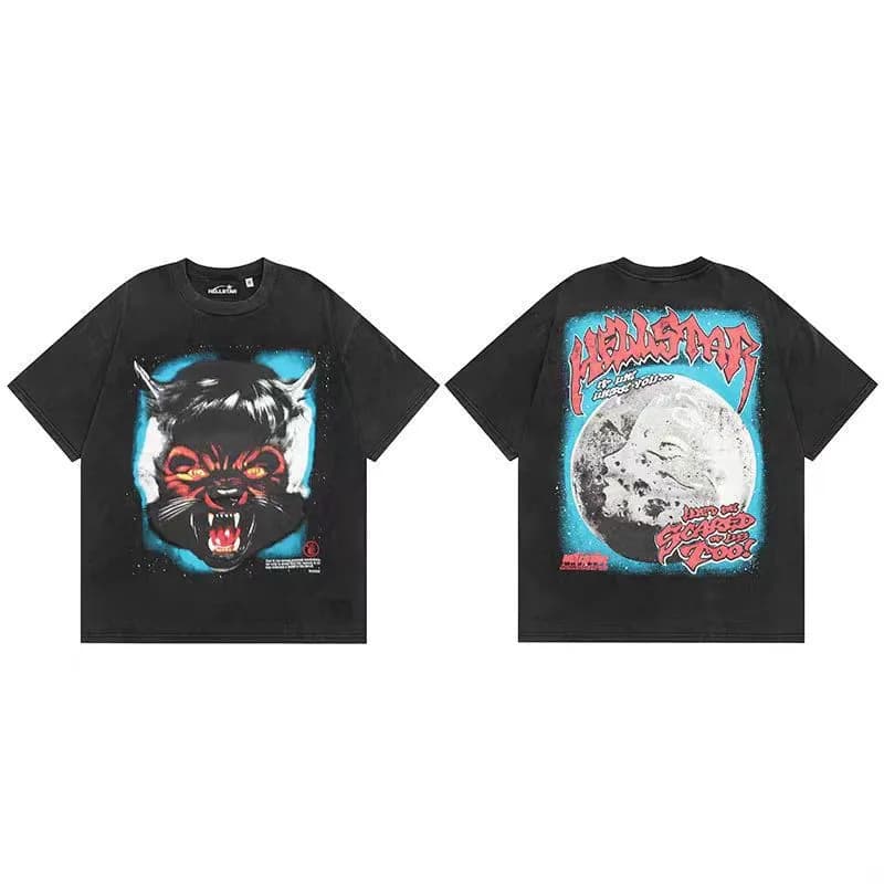 Hellstar Graphic Tee Alien Attack — 【280克优质】款式五五（黑色）
