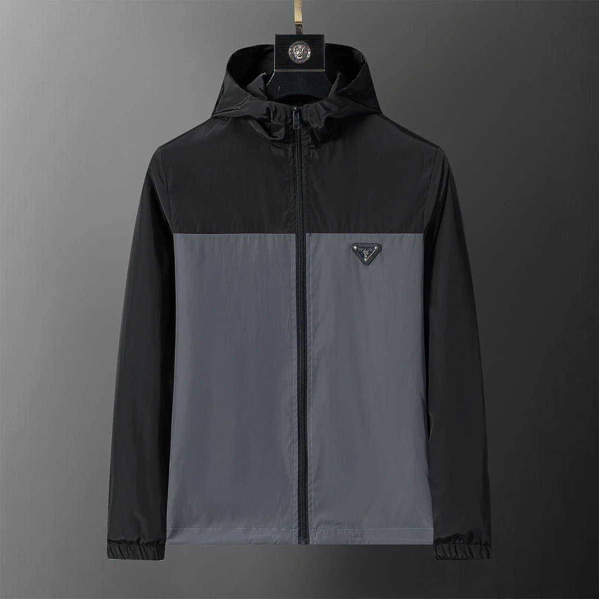 Prada Hooded Windbreaker Color-Block