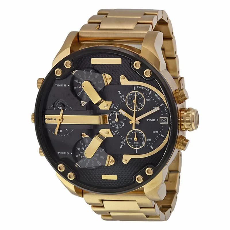 Diesel Mr. Daddy 2.0 Chronograph Black Dial Gold Case