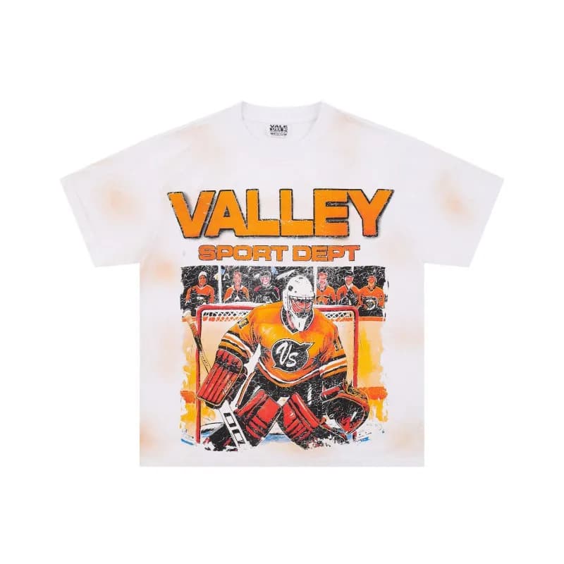 Vale Forever Valley Shorts Distressed Logo Print — V510-水白