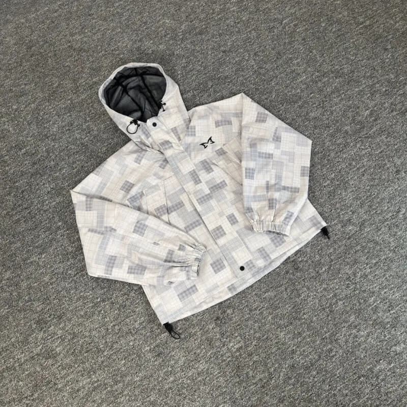Gallery Dept. Grid Print Hooded Jacket Checkered Grid