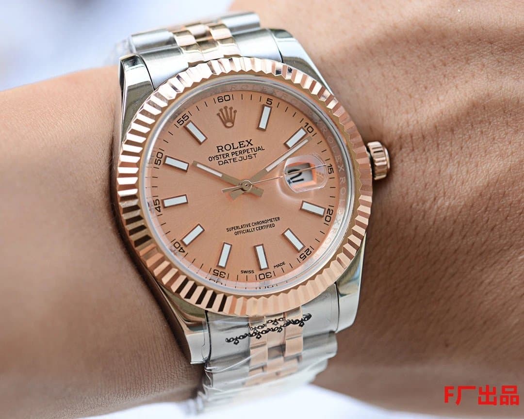 Rolex Datejust Stainless Steel Grey Dial — 间玫金粉盘·五珠表带 矿物质强化镜面玻璃