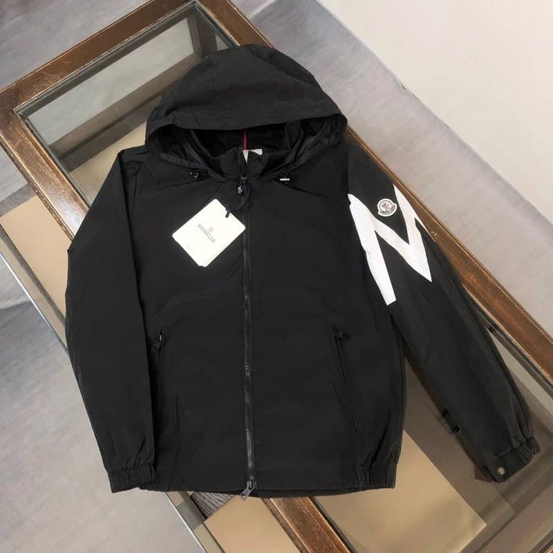 Moncler Logo Hooded Jacket White Logo