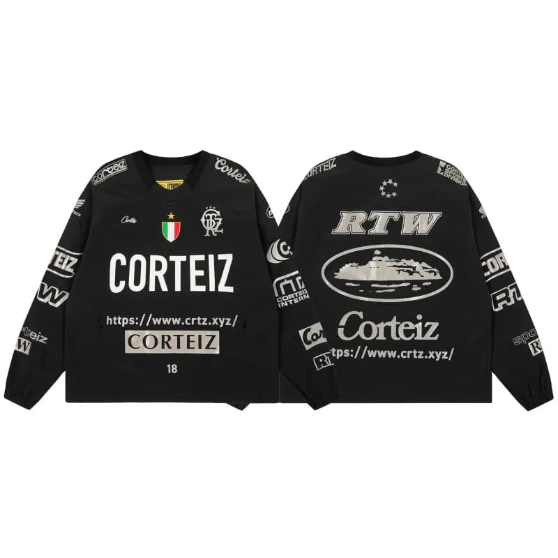 Palm Angels Half-Zip Windbreaker Two-Tone Logo — 775黑色