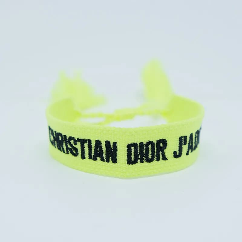 Dior J'Adior Woven Bracelet Pink with Black Logo — 65#