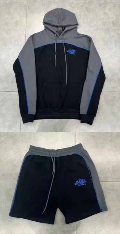 Corteiz Hoodie and Shorts Set Contrast Panel