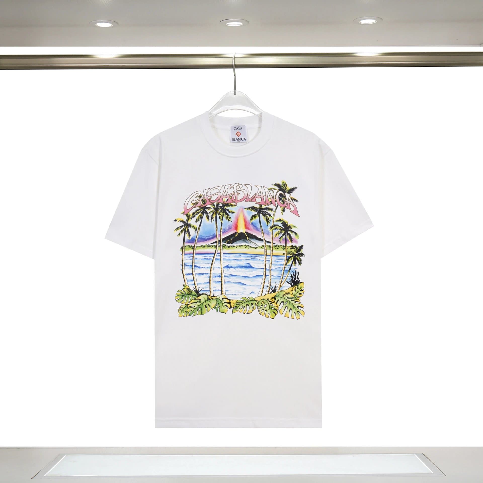 Casablanca Graphic Tee Tropical Volcano Print
