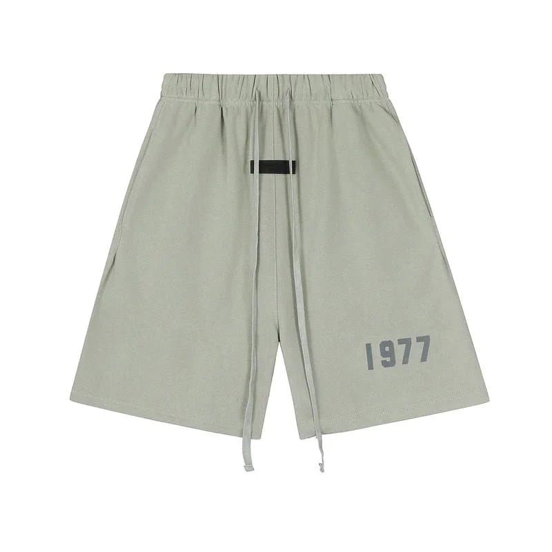 Fear of God Essentials Logo Shorts Olive Beige — 26