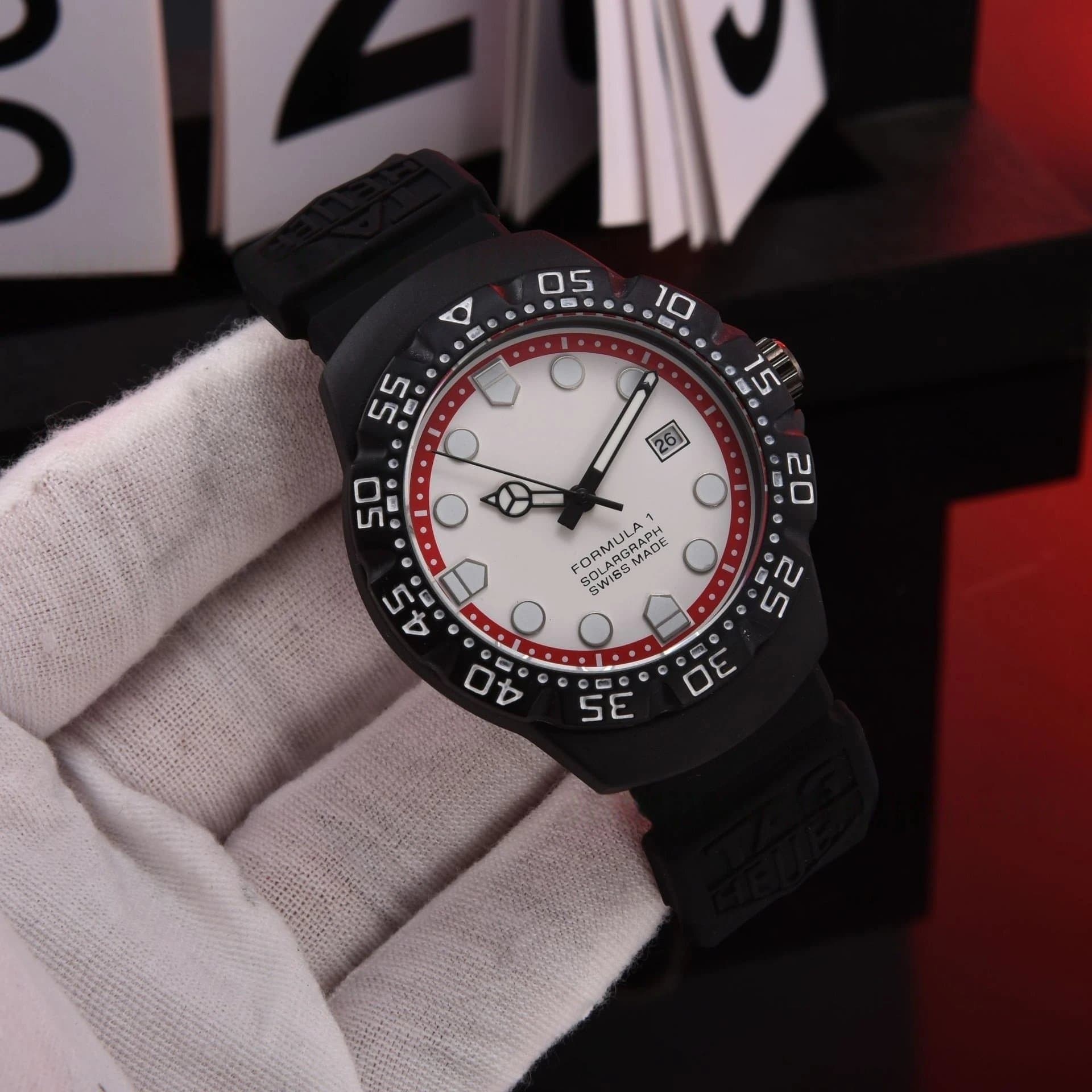 TAG Heuer Formula 1 Solargraph White Dial Red Bezel
