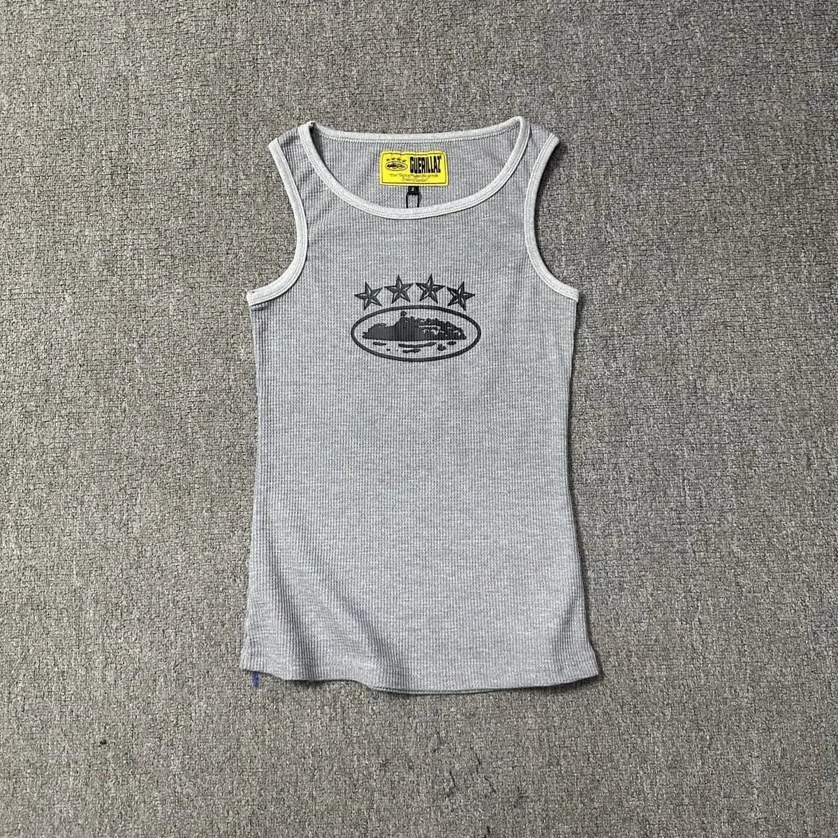 Chrome Hearts Ribbed Tank Top Five Stars Logo