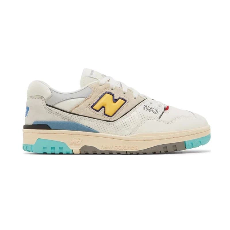 New Balance 550 All Black — Sea Salt Yellow BB550SSC