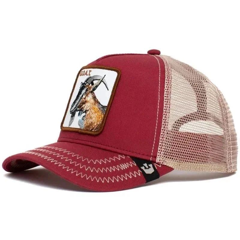 BAPE Trucker Cap Lone Wolf Patch — 可调节 · 山羊 酒红