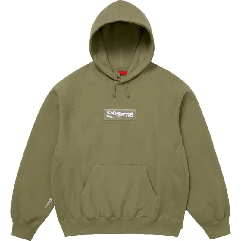 Supreme Box Logo Hooded Sweatshirt Olive