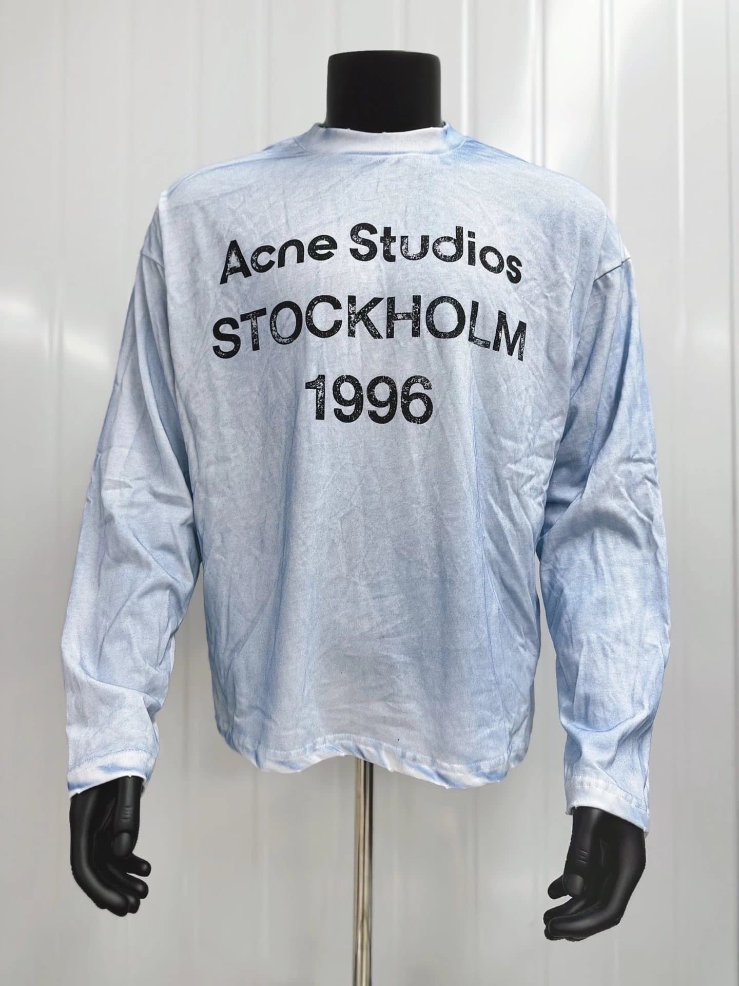 Long-Sleeve Tee Acne Studios Logo — QUEC-AC02灰蓝
