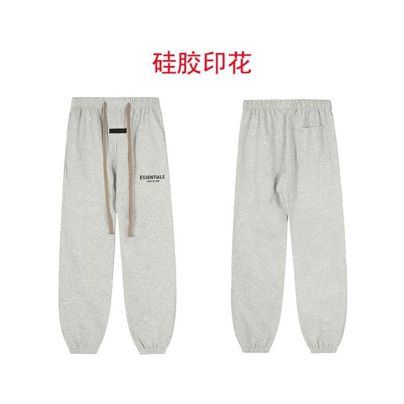 Fear of God Essentials Hooded Sweatshirt Essentials Logo — 裤子浅灰色3