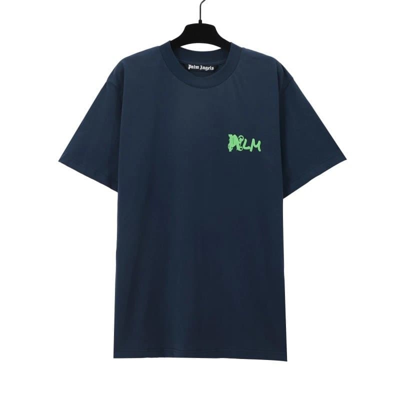 Palm Angels Logo Patch T-Shirt White — 2288 蓝色