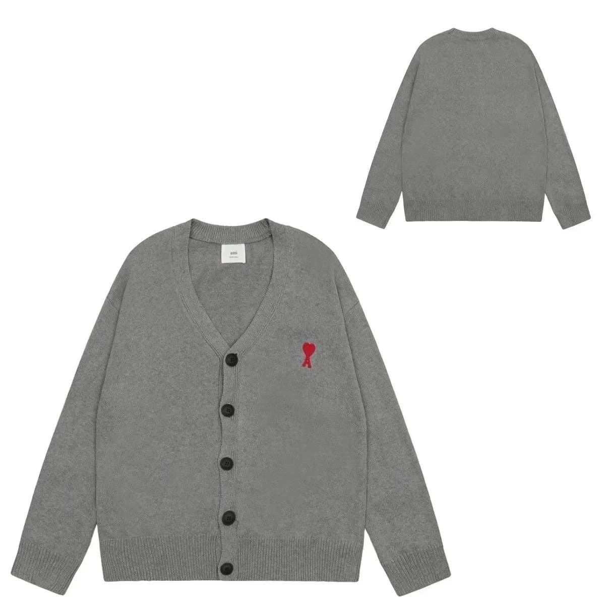 AMI Paris Cardigan Red Heart Logo — AI-16