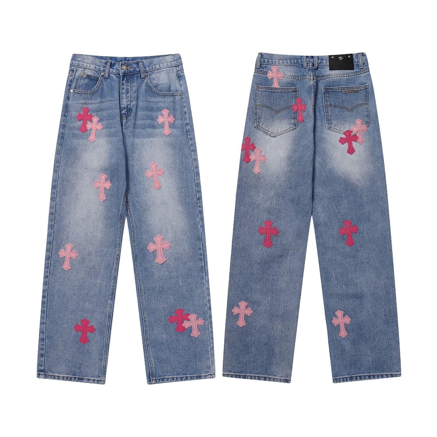 Chrome Hearts Cross Patch Jeans Paint Splatter — 03