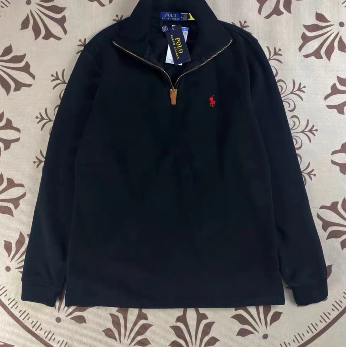 Polo Ralph Lauren Quarter-Zip Pullover Heather Grey — 黑色