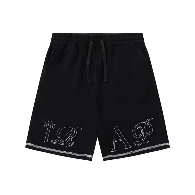 Travis Scott Logo Shorts Black with Blue Script — F006黑色短裤