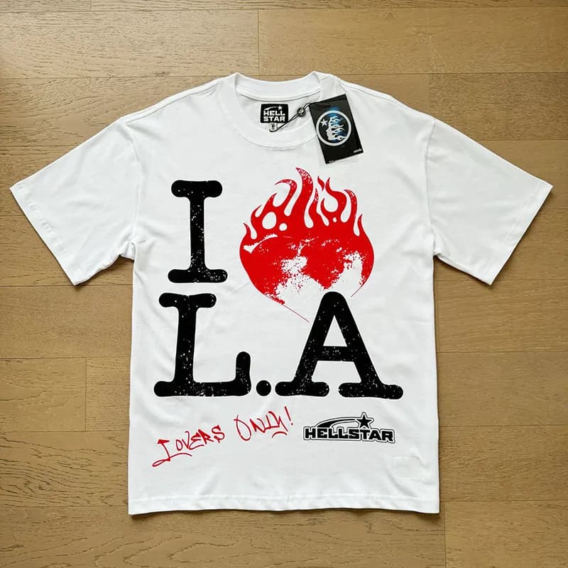 Hellstar Graphic Tee Acid Wash — 550 白色