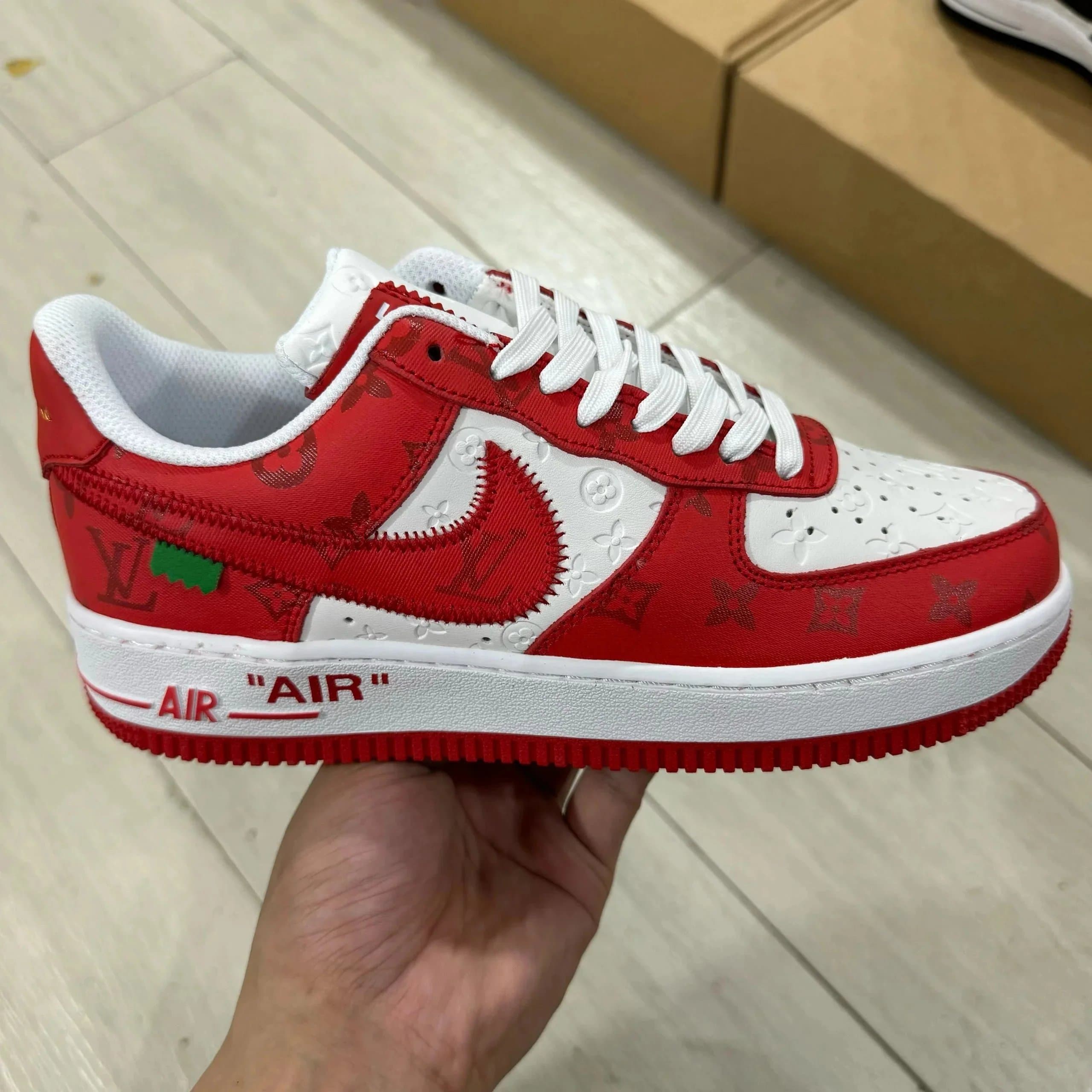Nike × Louis Vuitton Air Force 1 Low LV Monogram — 红白