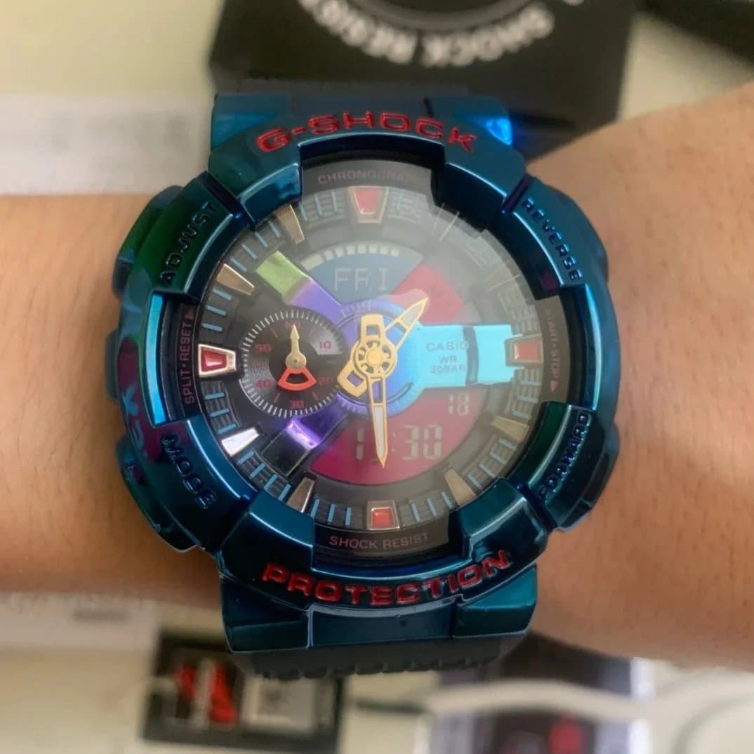 Casio G-Shock GA-110 White Blue Red — 23