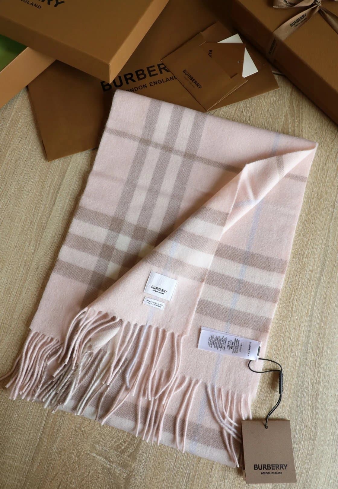 Burberry Classic Check Scarf Pale Pink
