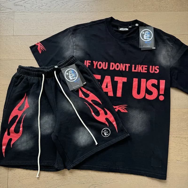 Hellstar Flame Graphic Set Washed Grey — 637-777套装
