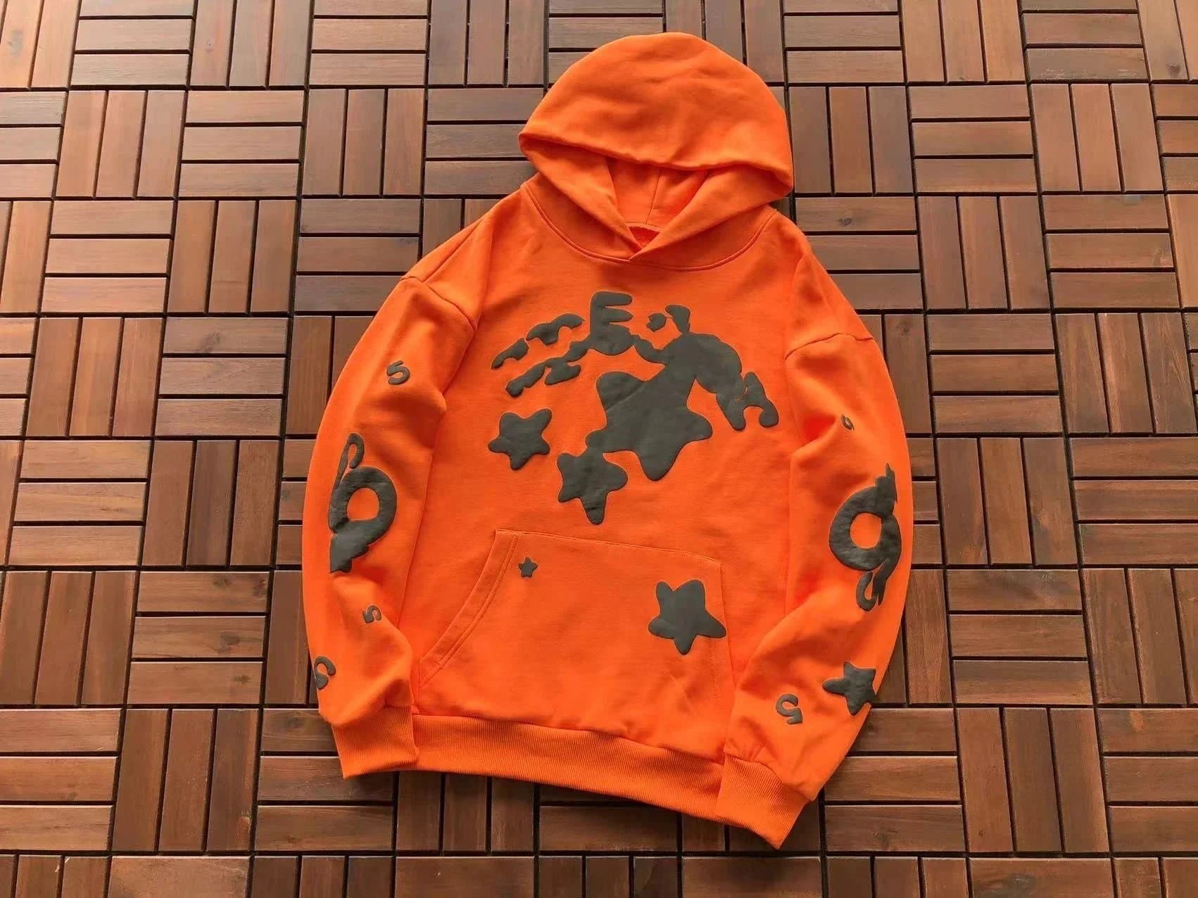 Sp5der Hooded Sweatshirt Star & Logo Appliqué