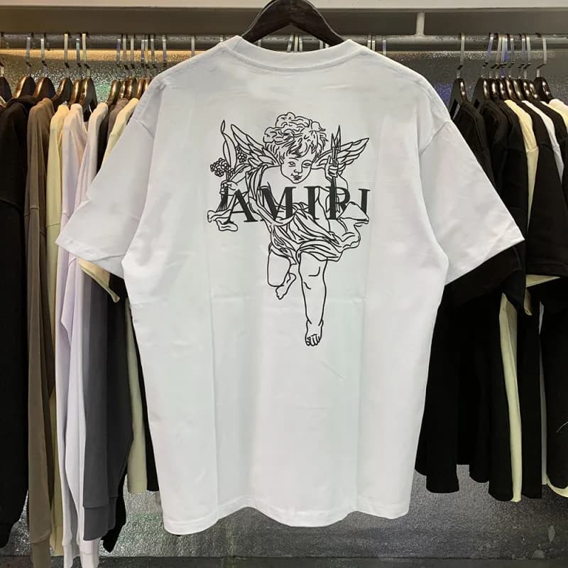Amiri Graphic Tee Signature Script — 918 white