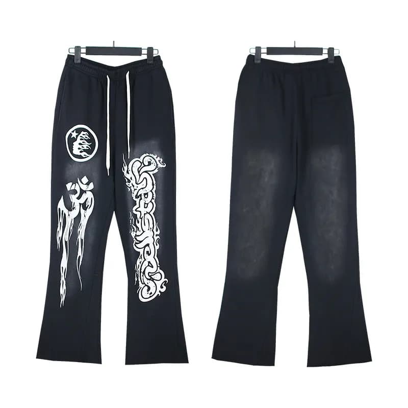 Hellstar Long Sleeve Tee Powered By The Star — 728 wash water black