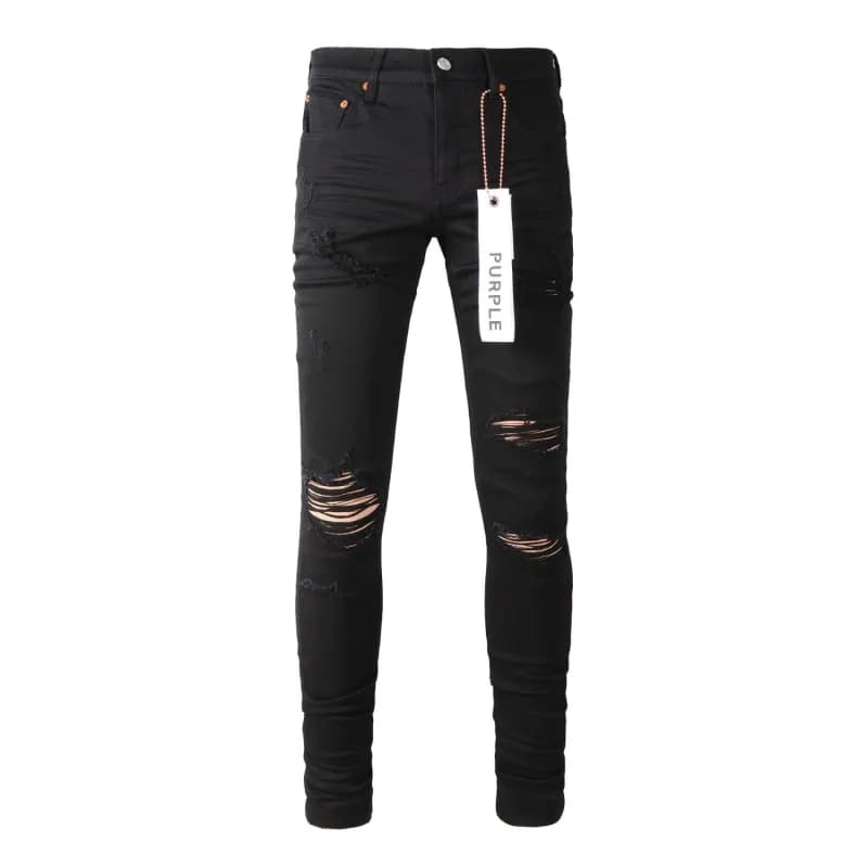 Distressed Slim Fit Jeans Patchwork Ripped — SW-K35