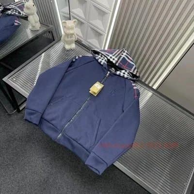 Burberry Zip-Up Hoodie Checkered Hood