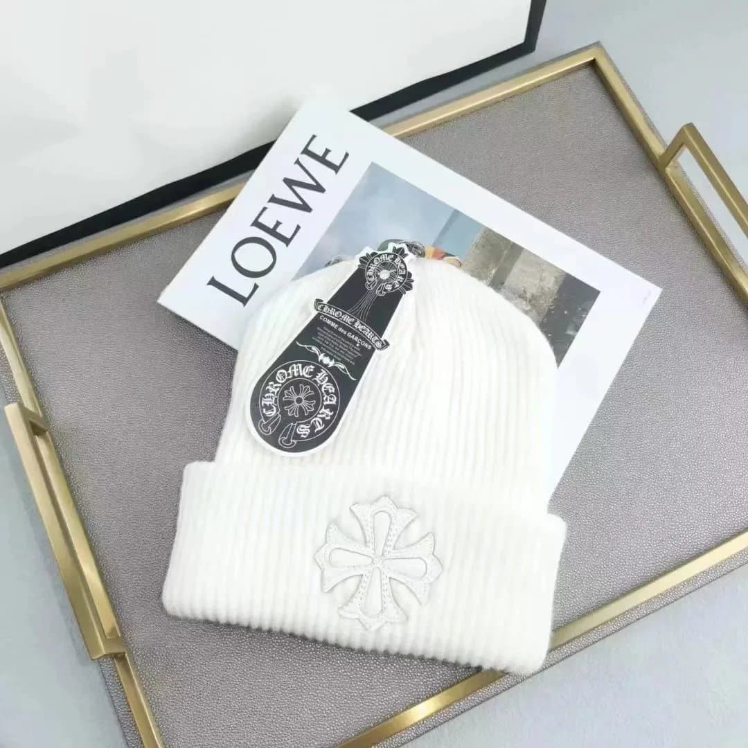 Chrome Hearts × Loewe Ribbed Beanie Cross Embroidery