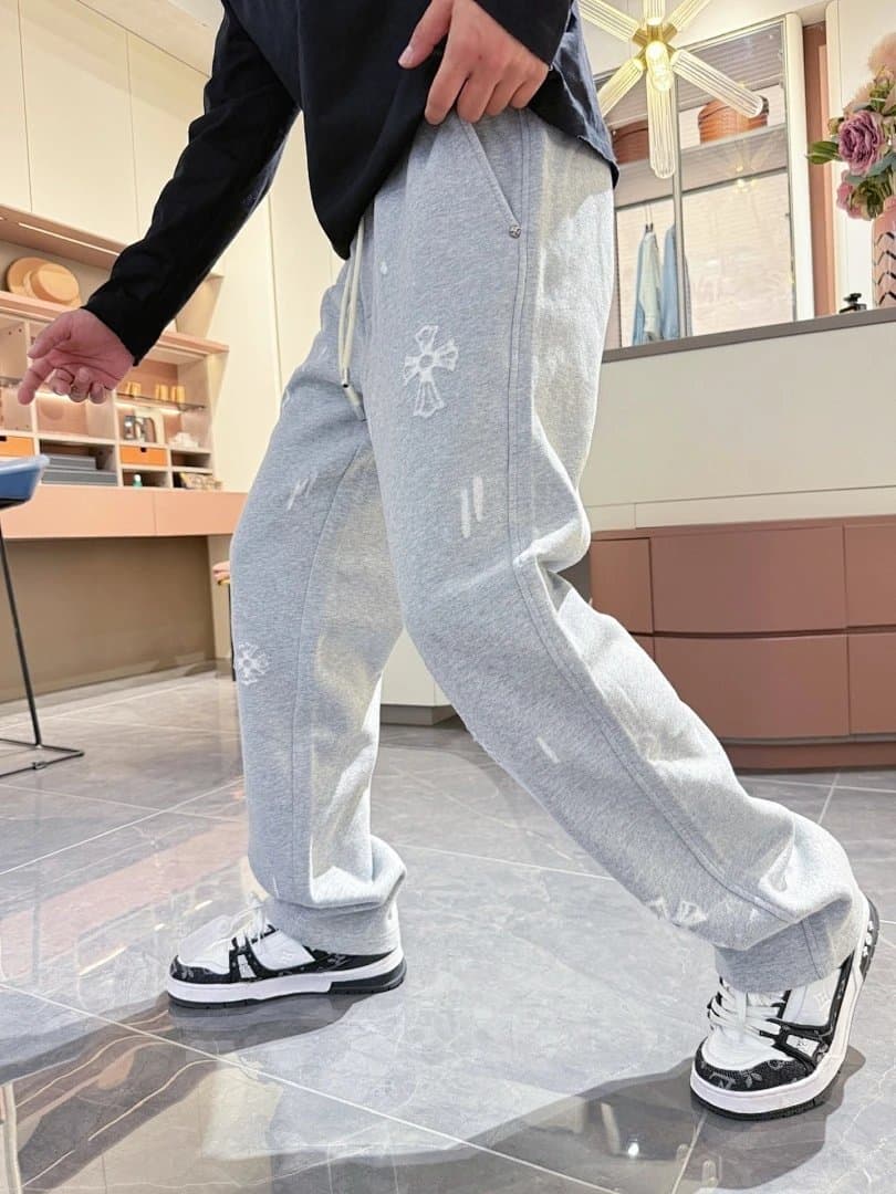 Chrome Hearts Cross Sweatpants Distressed Logo