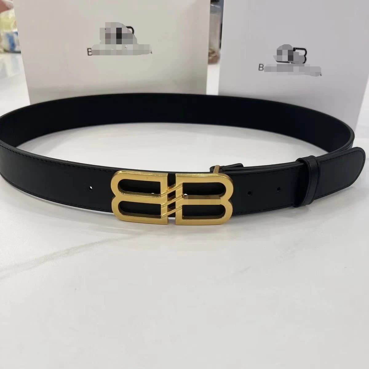 Balenciaga BB Belt Gold Logo Buckle
