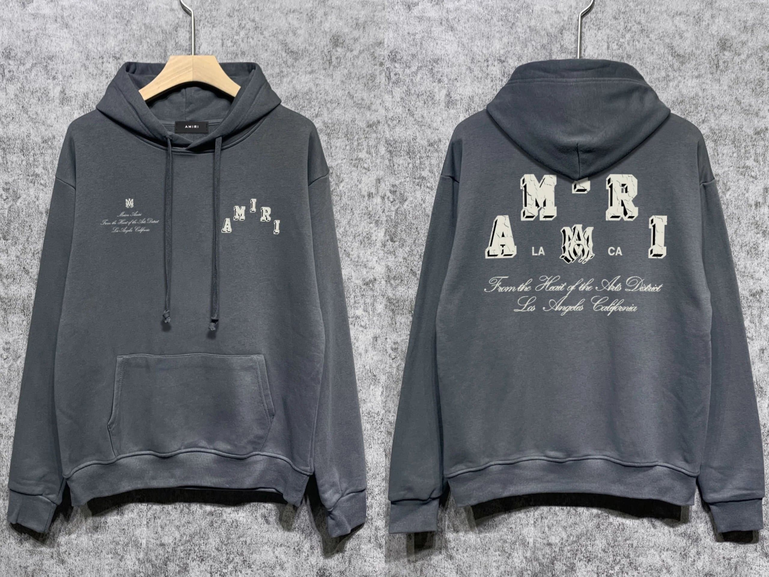 Amiri Hooded Sweatshirt Cracked Logo Print